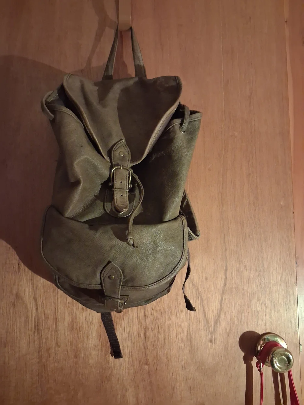 Leather Drawstring Backpack -  Brown. From A Top Grade Leather Store.